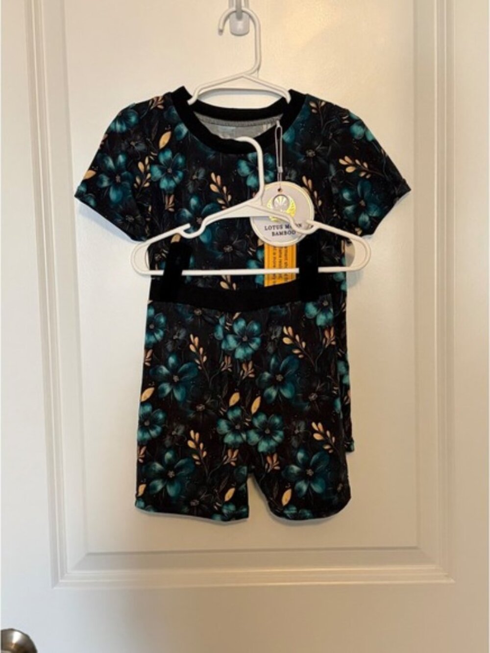 Lotus Moon Bamboo Toddler Pajamas 3T Floral Print Snug Fit Sleepwear